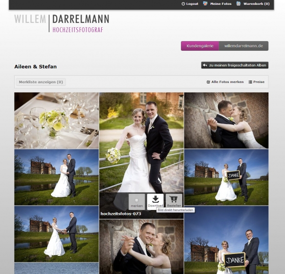 Hochzeitsfotograf - Neue Online-Galerie mit Download-Funktion